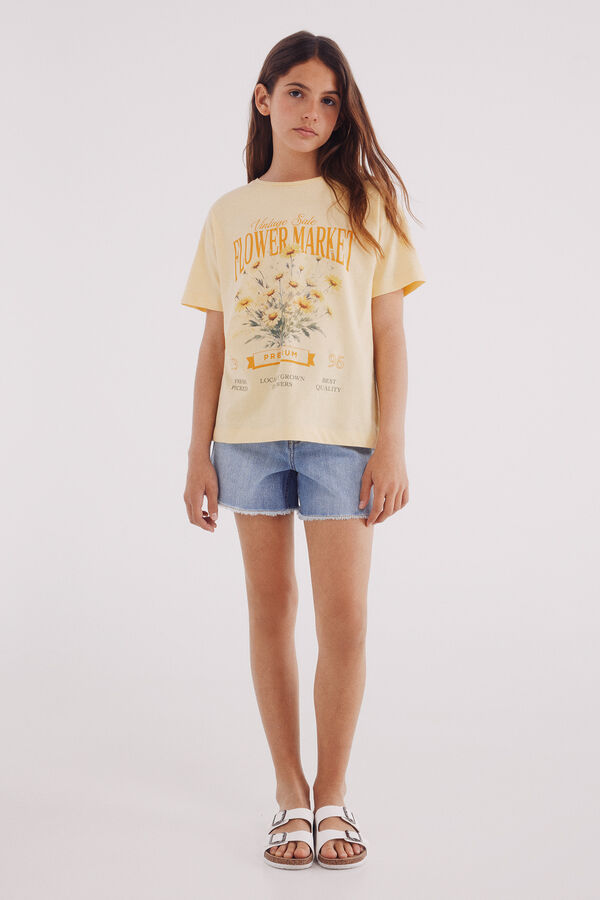 Springfield Kids Camiseta flores ni&ntilde;a amarillo