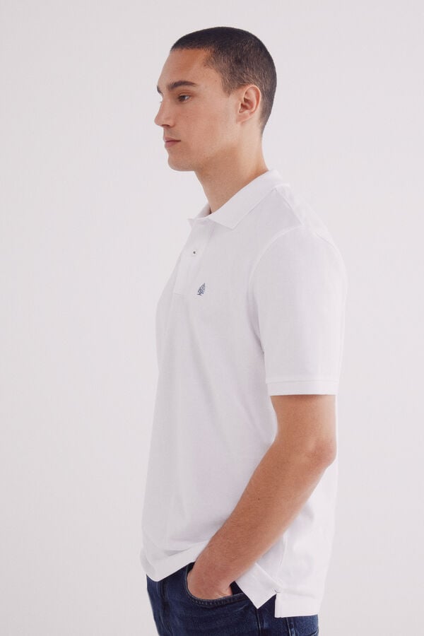Springfield Polo piqu&eacute; b&aacute;sico regular fit branco
