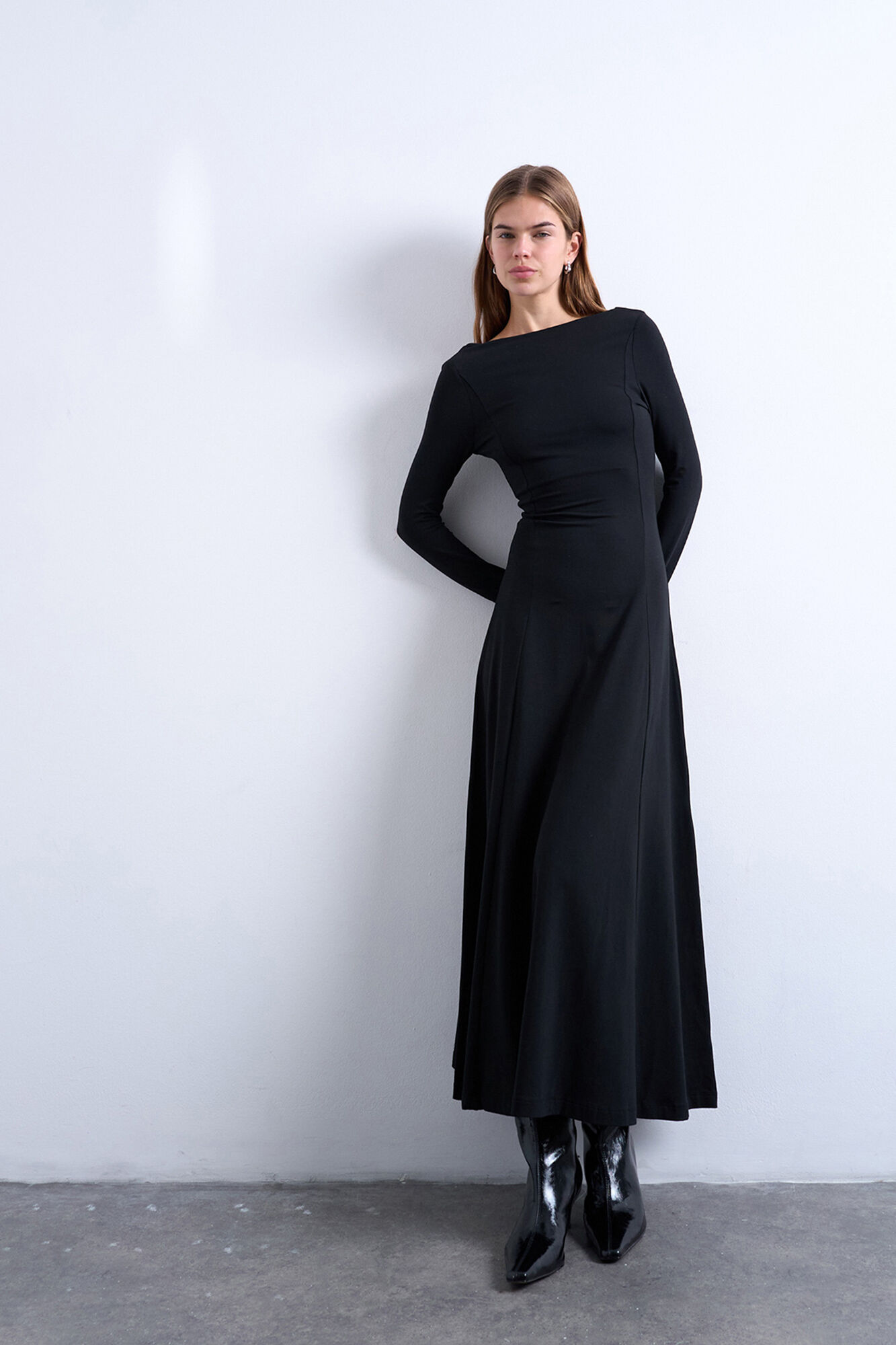 Topshop Vestido manga comprida comprida com modal