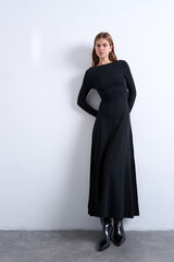 Topshop Vestido manga comprida comprida com modal preto