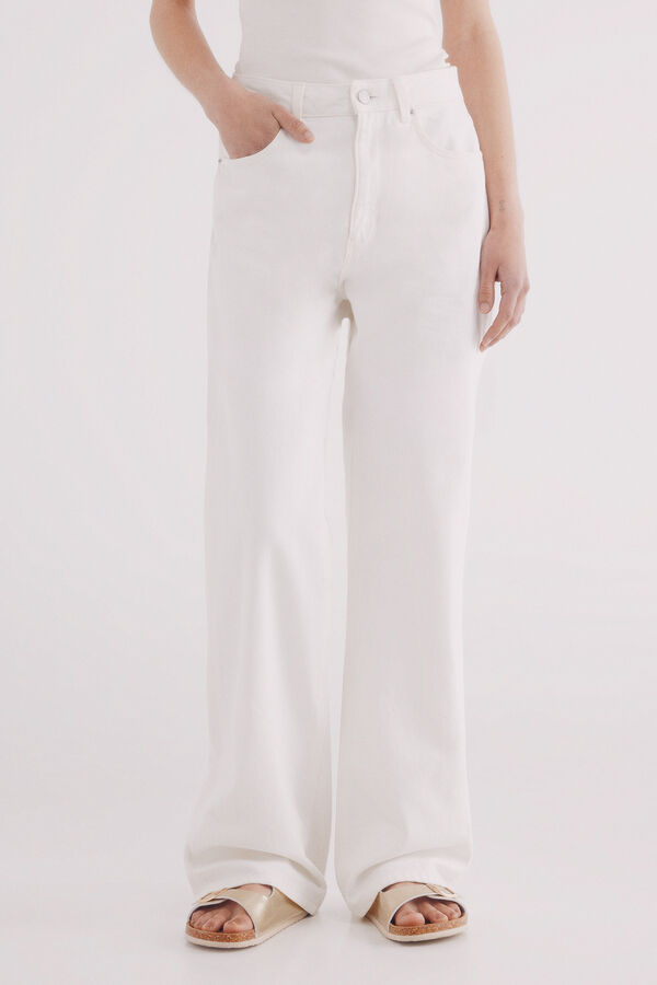 Springfield Jeans wide leg color blanco