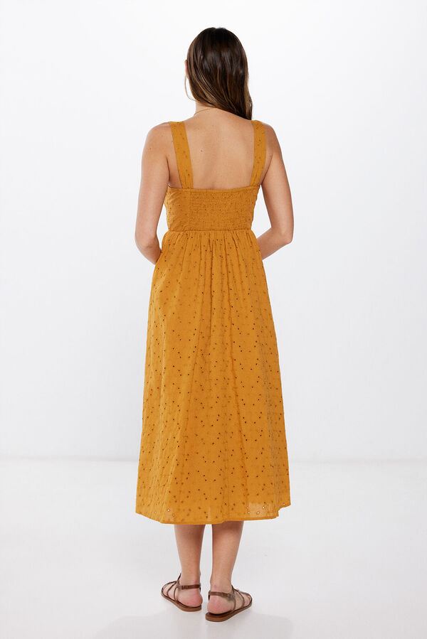 Springfield Vestido Midi Bordados Schiffly estampado