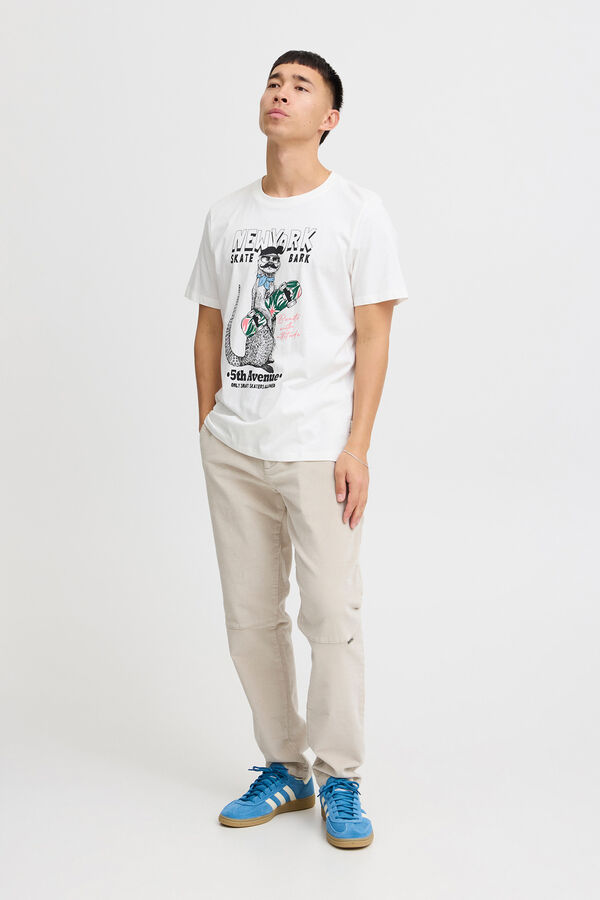 Blend T-Shirt Estampada Manga Curta  branco