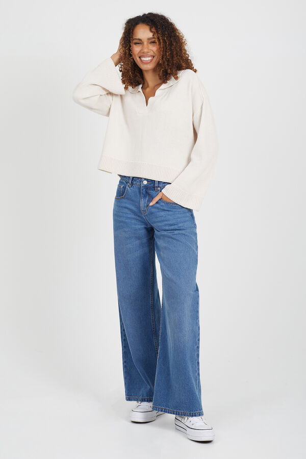 Brave Soul polo - su&eacute;ter com gola bege