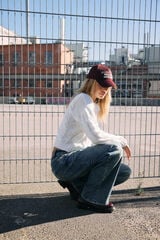 Noisy May Jersey de ochos con cuello redondo blanco