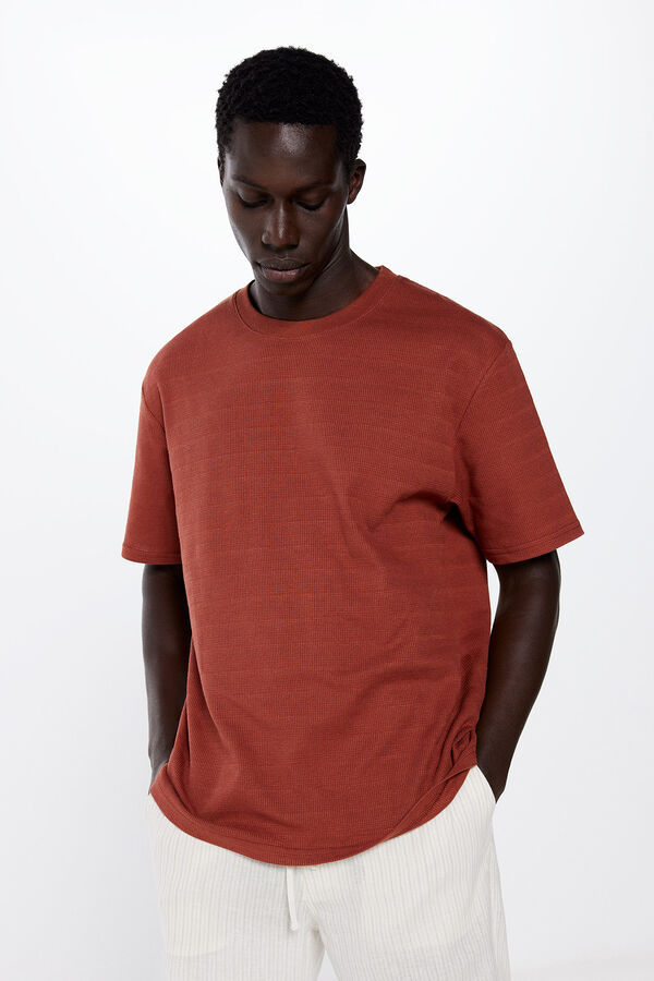 Springfield Camiseta estructura rayada nude