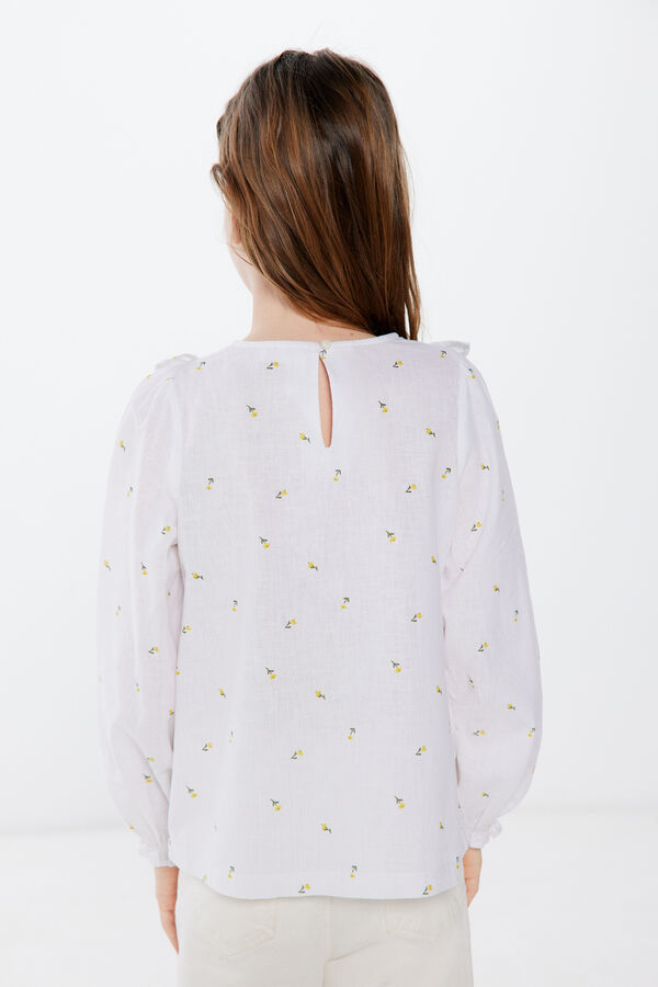 Springfield Kids Blusa de flores para menina branco