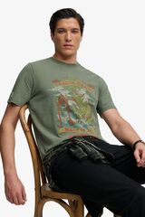 Superdry T-shirt de manga curta com estampado japon&ecirc;s na frente estampado