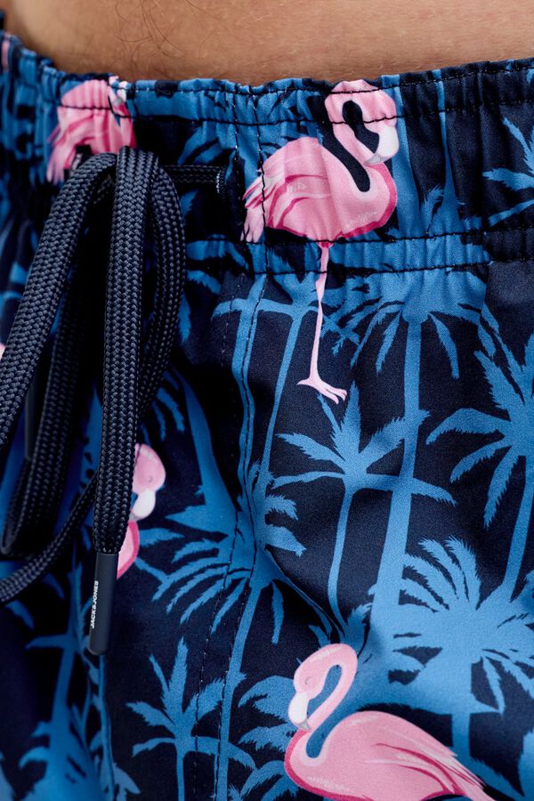 Jack & Jones PLUS Fato de banho estampado flamingos azul