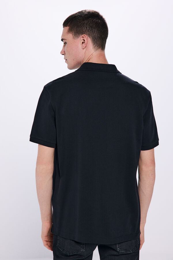 Springfield Polo piqu&eacute; b&aacute;sico regular fit preto