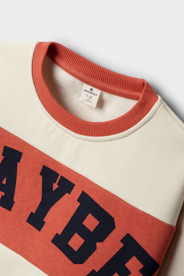 Springfield Kids Sweatshirt &agrave;s riscas "Maybe" para menino vermelho