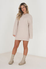 Brave Soul Vestido de punto con ochos marfil