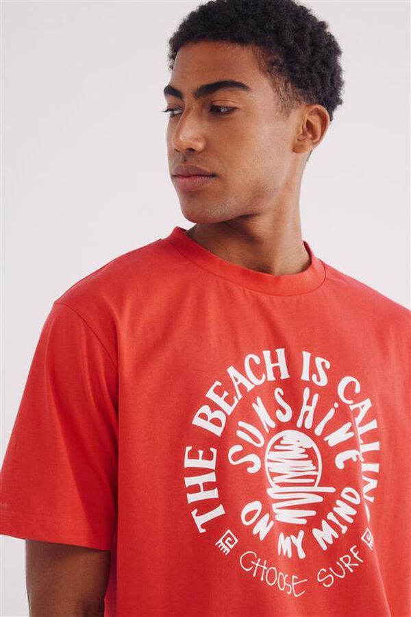Springfield Camiseta Beach Calling vermelho