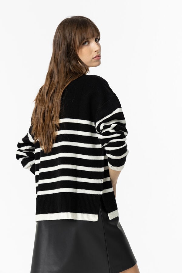 Tiffosi Su&eacute;ter Listrado preto