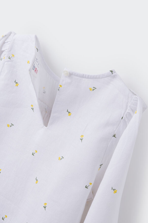 Springfield Kids Blusa de flores para menina branco