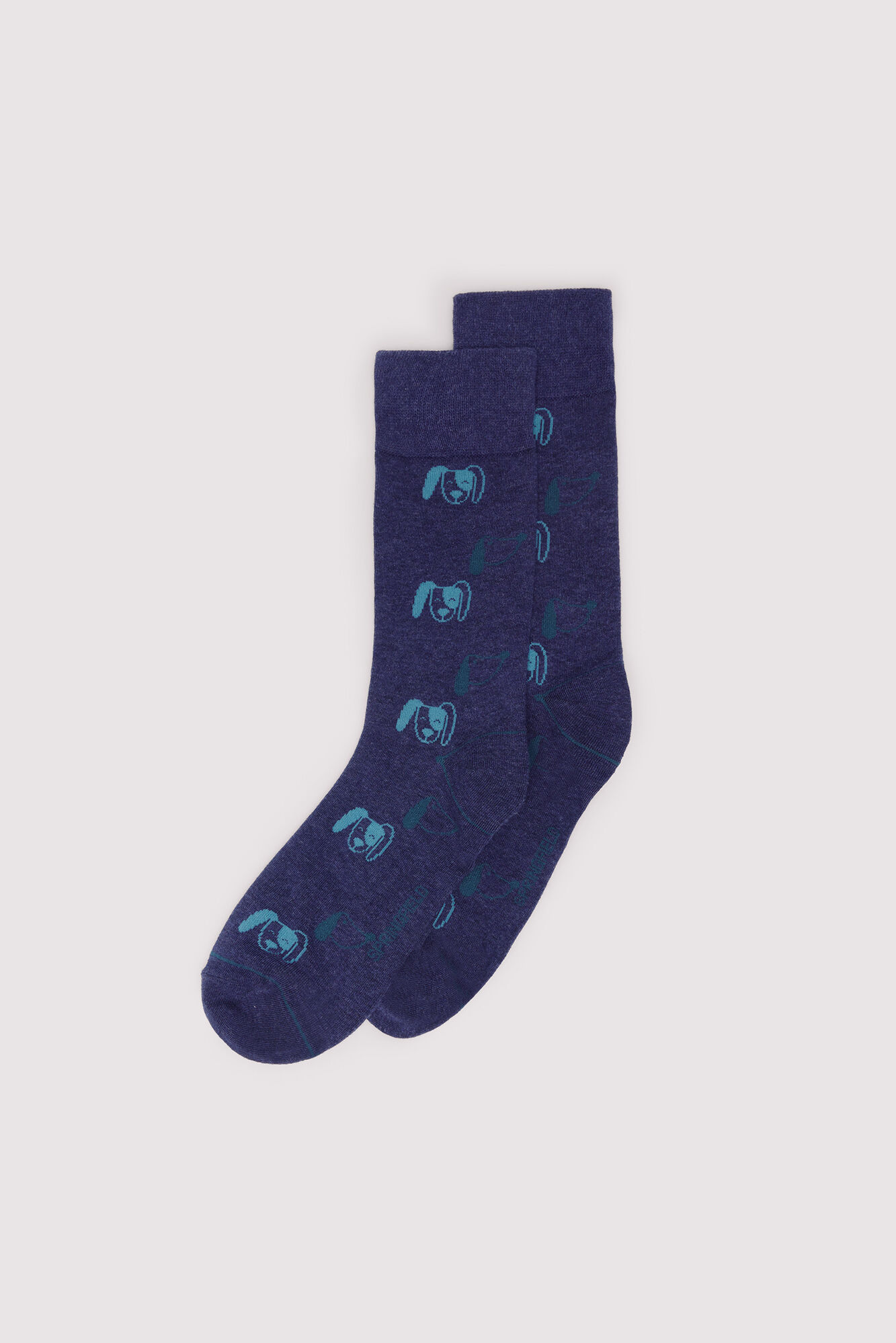 Springfield Meia jacquard com cara de cachorro