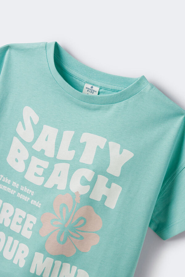 Springfield Kids Camiseta Salty beach niña verde