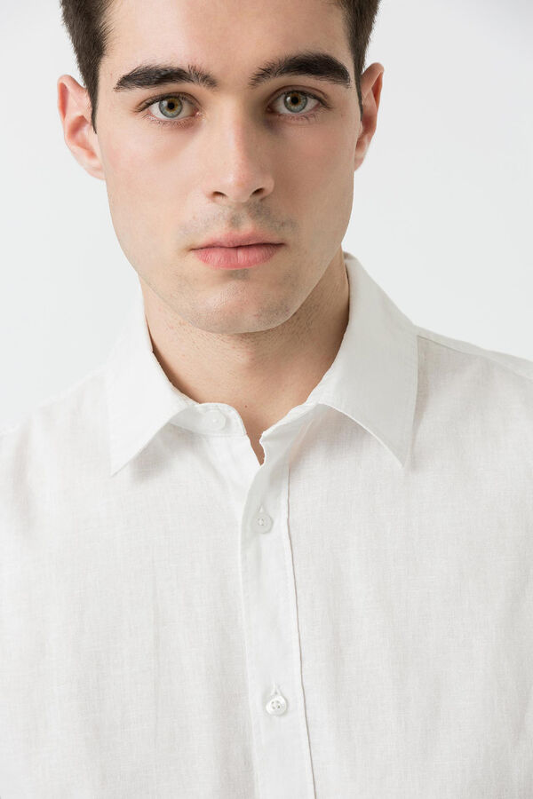 Tiffosi Camisa de lino blanco