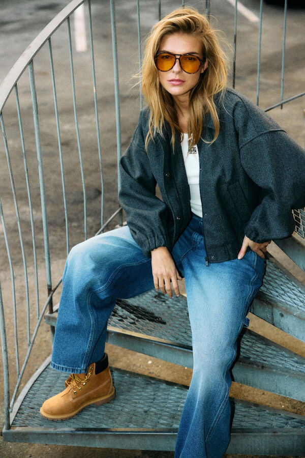 Noisy May camiseta basica manga larga blanco