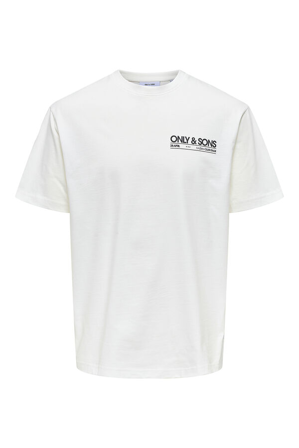 Only & Sons Herren-T-Shirt mit entspannter Passform. 100 % Bio-Baumwolle. branco