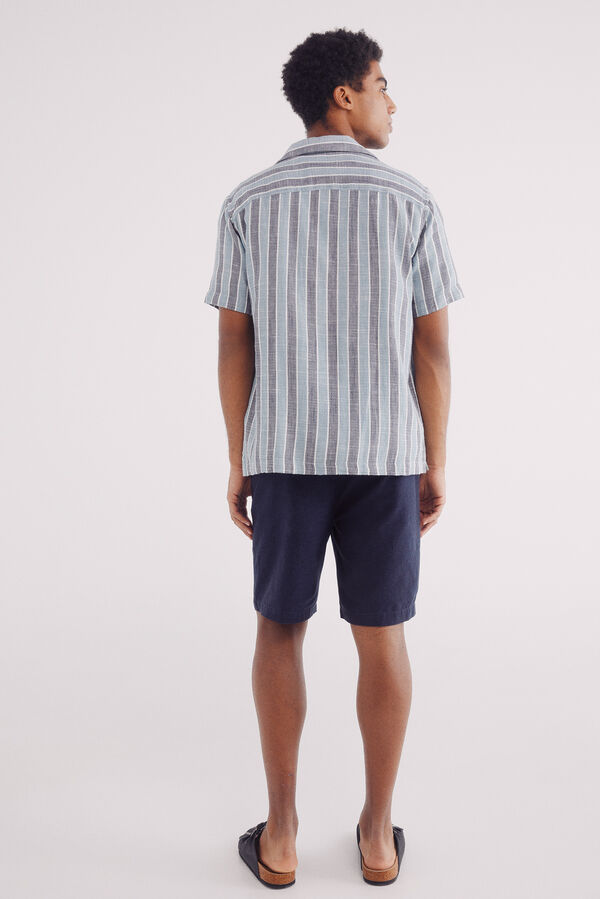 Springfield Bermudas de linho slim fit azul