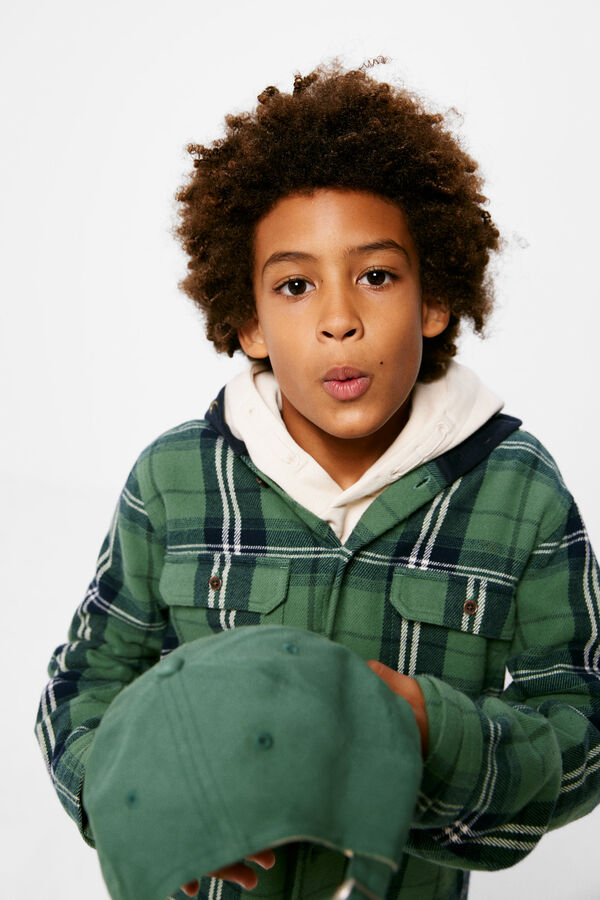 Springfield Kids Camisa cuadros capucha ni&ntilde;o azul