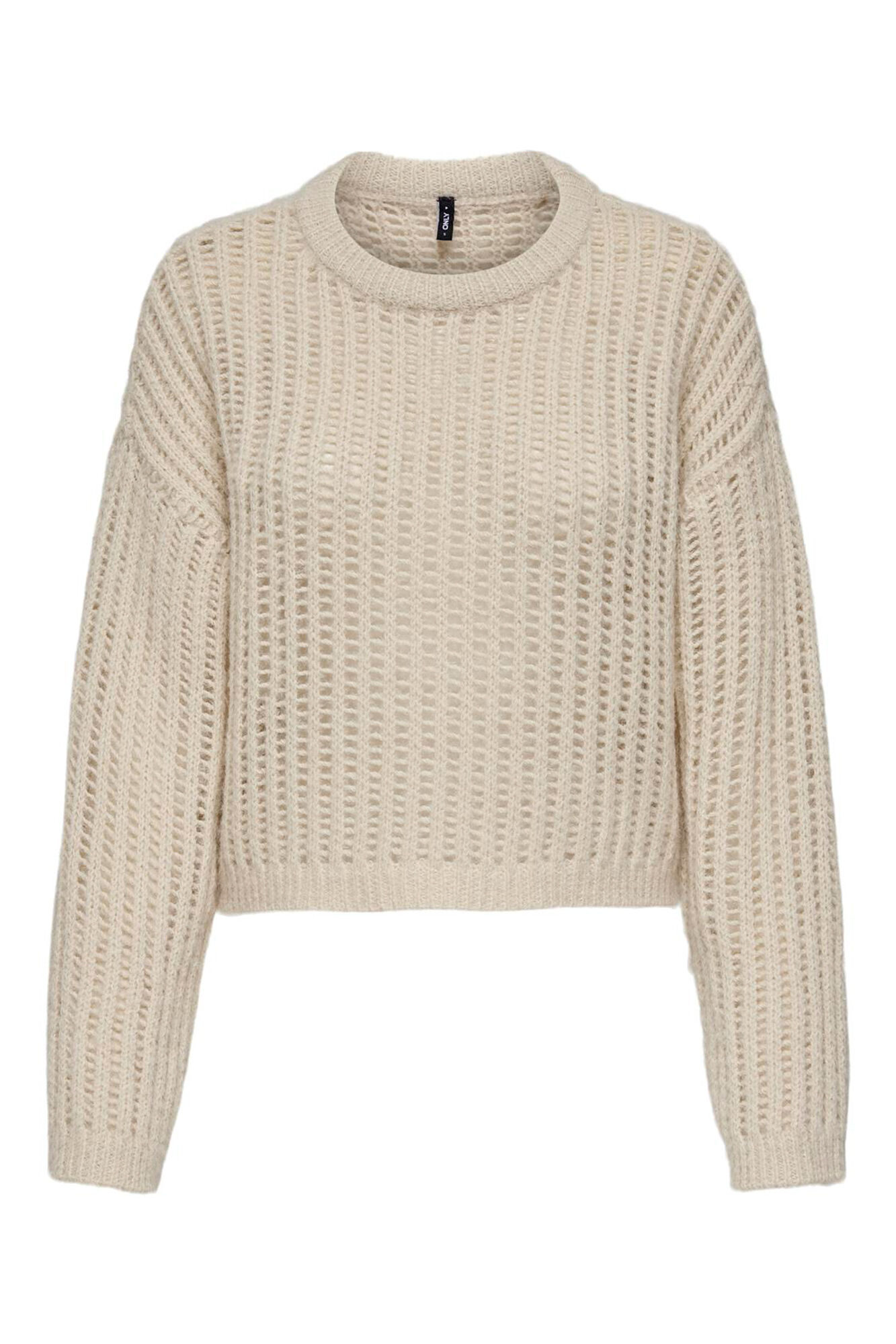 Only Su&eacute;ter perfurado com gola redonda