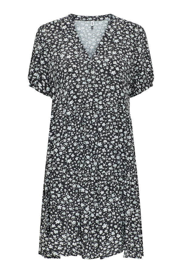 Only Vestido curto estampado verde