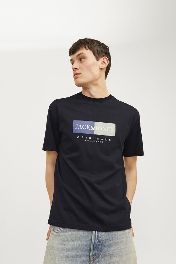 Jack & Jones Camiseta regular fit logo negro