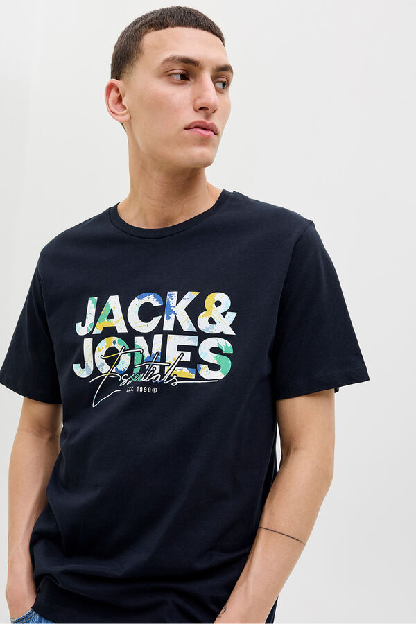 Jack & Jones Camiseta regular fit estampada azul