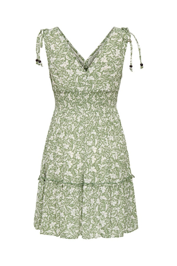 Only Vestido curto estampado floral verde