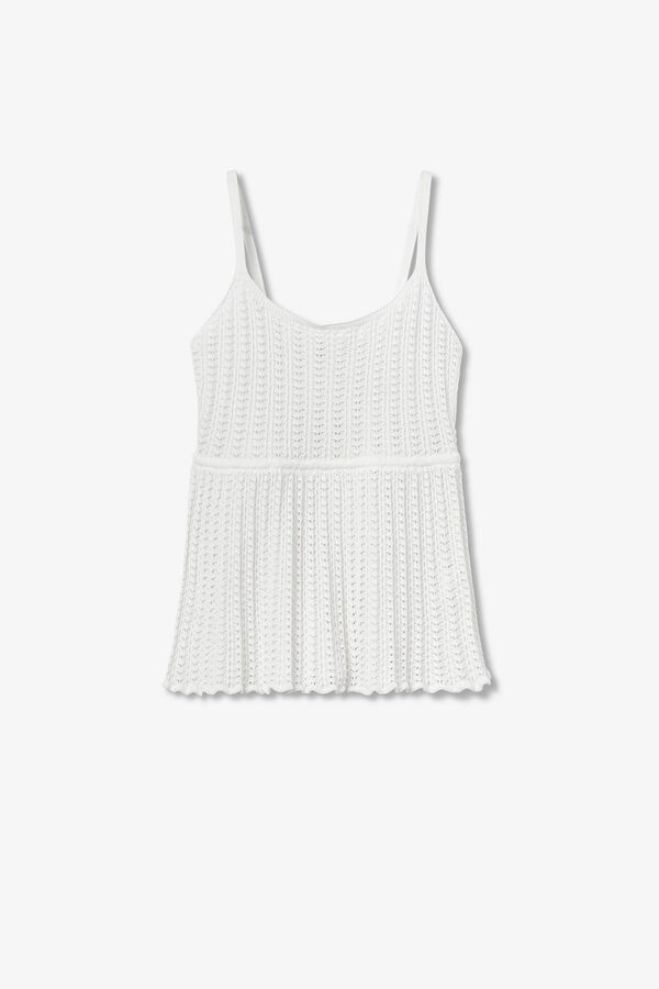 Tiffosi Top perforado blanco