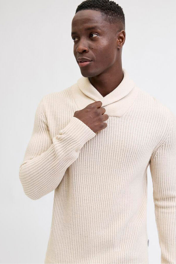 JJ REBEL Jersey de punto cuello cruzado gris