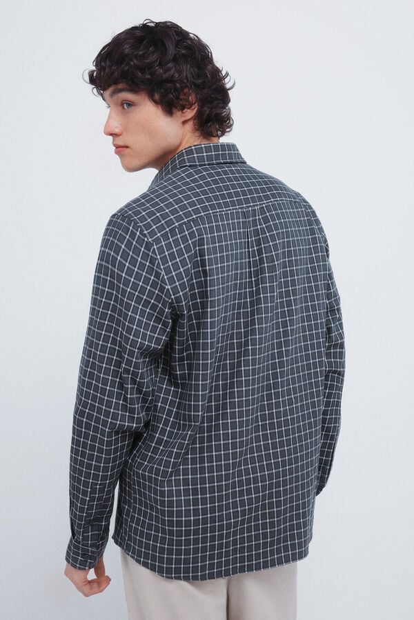 Springfield Camisa cuadros peque&ntilde;os gris