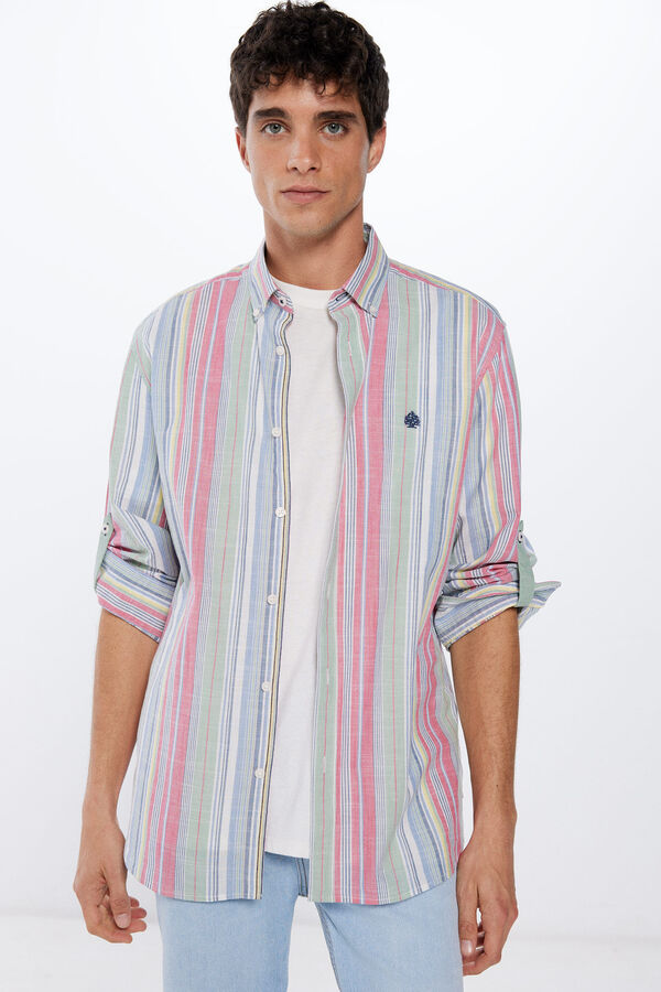 Springfield Camisa polera ligera rayas estampado