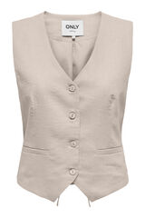 Only Colete de linho  cinzento