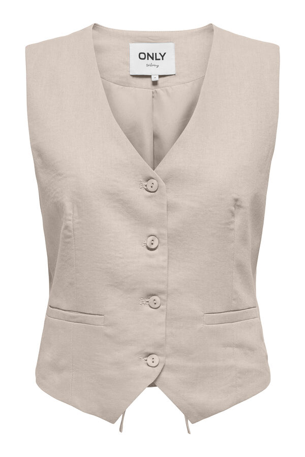 Only Colete de linho  cinzento