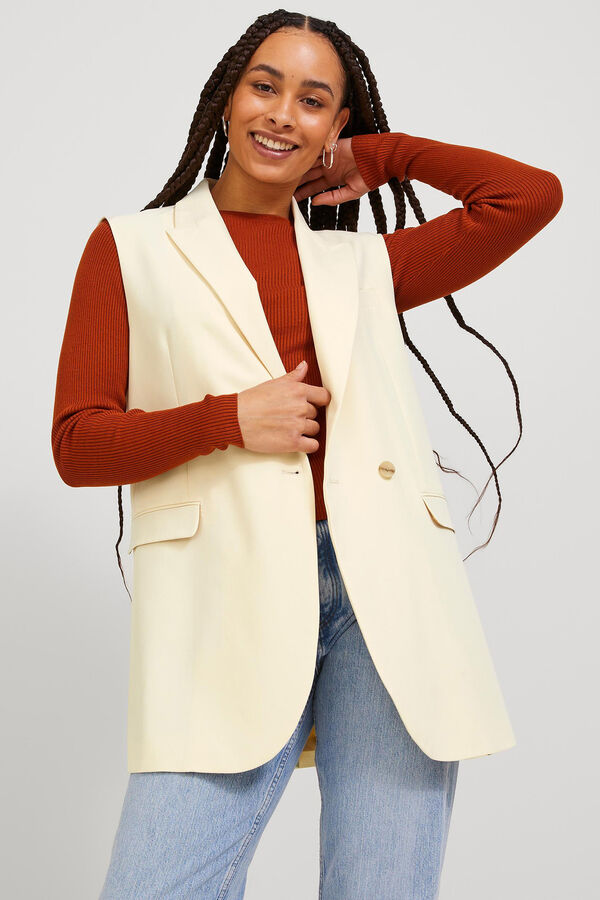 Jack & Jones Chaleco largo tejido tayloring beige