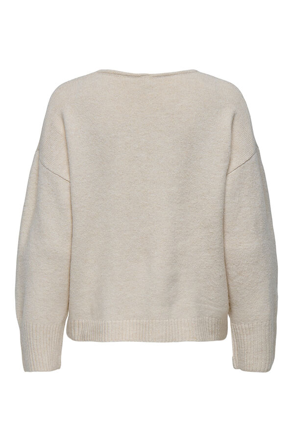 Only Jersey de cuello pico beige