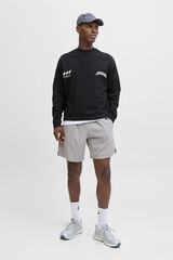 Jack & Jones sweatshirt cropped com itens essenciais para atletismo preto