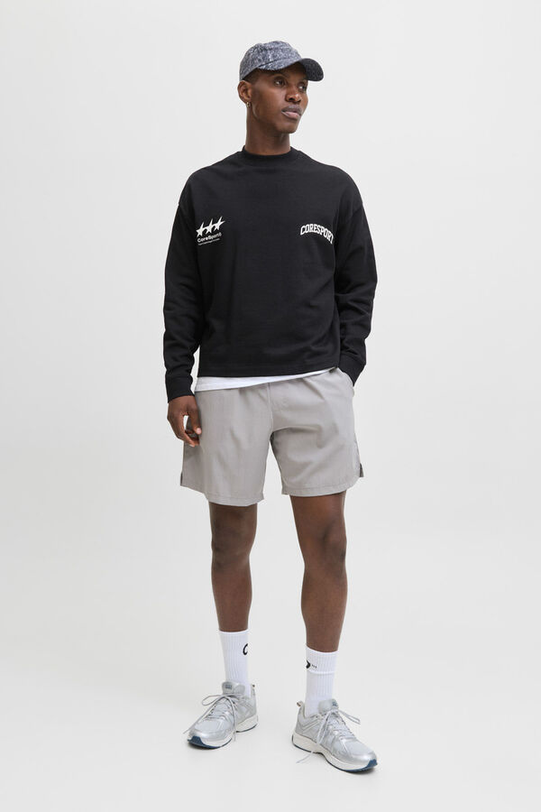Jack & Jones sweatshirt cropped com itens essenciais para atletismo preto