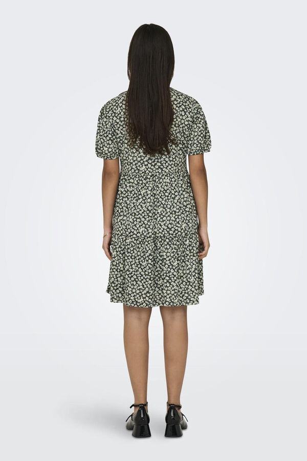 JDY Vestido curto com decote em V preto