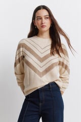 Springfield Camisola Chevron lurex castanho