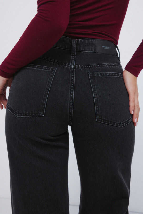 Springfield Jeans wide cristales brillantes negro