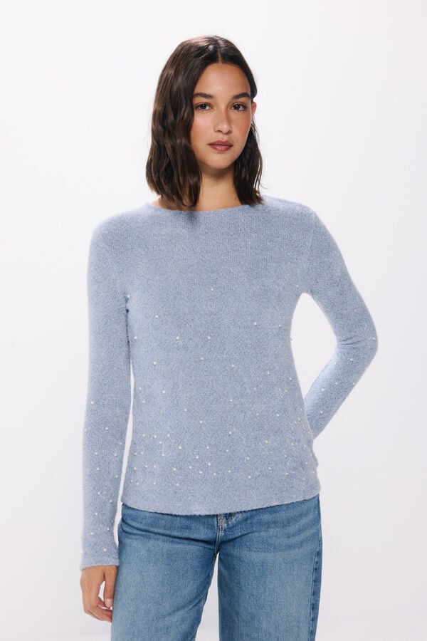 Springfield Camiseta chenilla perlas estampado