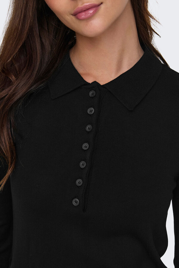 Only Camisola gola polo preto