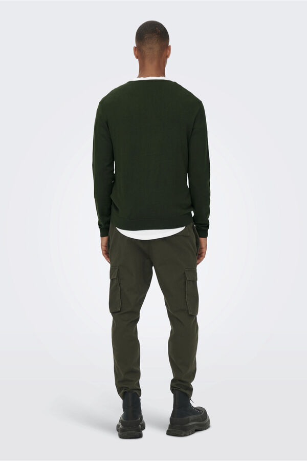 Only & Sons Su&eacute;ter de malha fina liso verde