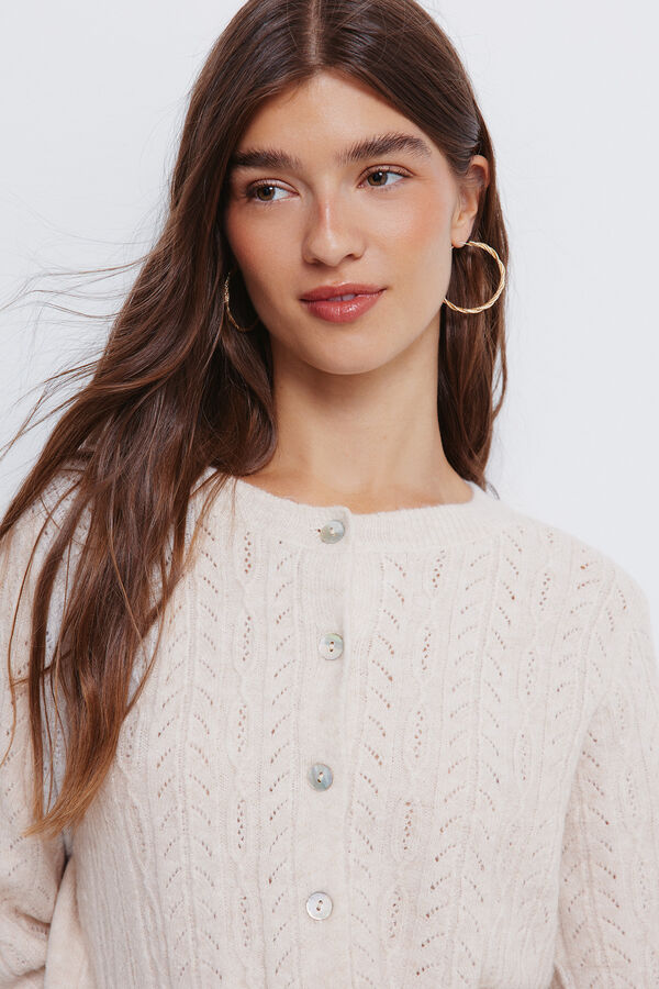 Springfield Cardigan pointelle blanco