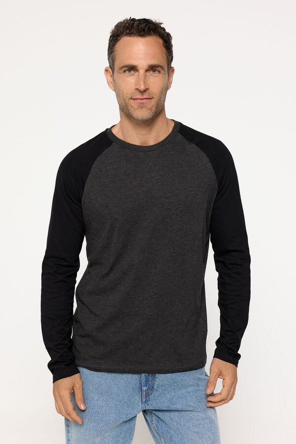 Brave Soul Camisola manga comprida com contraste cinzento