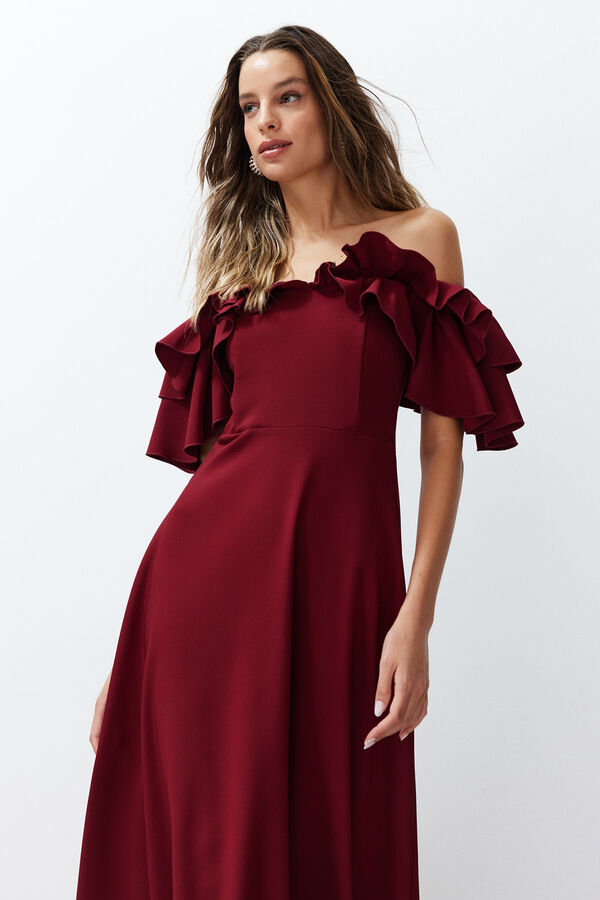 Trendyol Vestido de noche burdeos